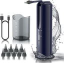Enlèvement de la cire d'oreille - Système électrique d'irrigation d'oreille, Nettoyeur d'oreille alimenté par l'eau avec 4 modes de pression, outil de nettoyage d'oreille sûr et efficace, résistant à l'eau USB rechargeable (bleu)