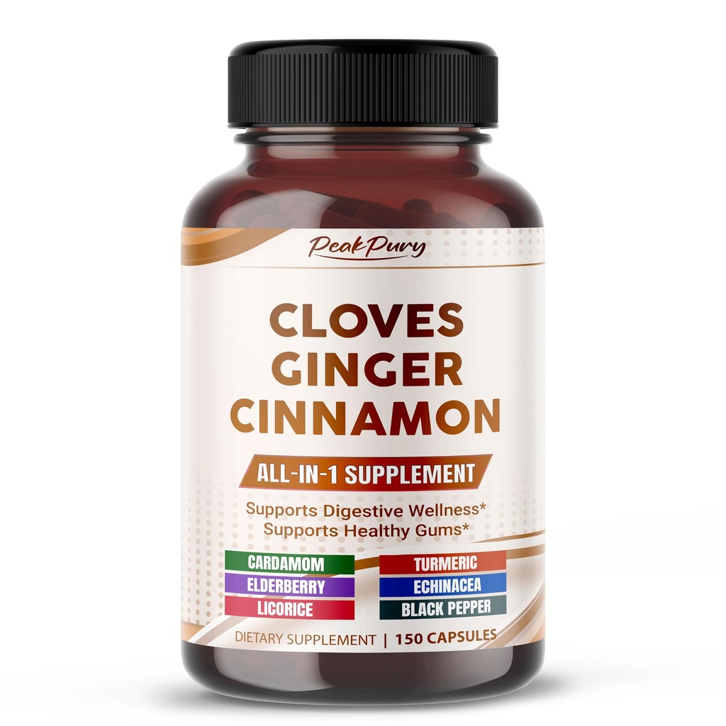 Ultra Cloves mit Ginger & Cinnamon - All-in-1 Ergänzung für Verdauungs- und Mundgesundheitsunterstützung - Made in USA - 150 Kapseln