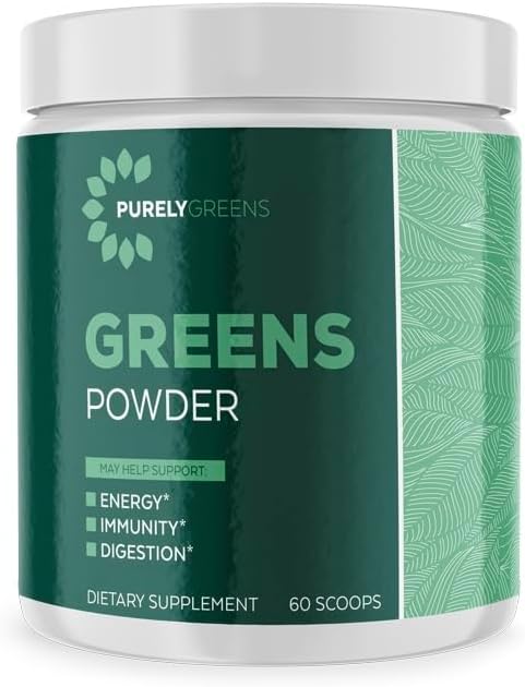 Superfood-Pulver mit Spinat, Kale & Beet Root-Pulver, Daily Super Greens Powder unterstützt Verdauungs-, Gut-Gesundheit, Energie, Immunität, Smoothie-Mix mit Veggie & Frucht-Pulver, 60 Portionen