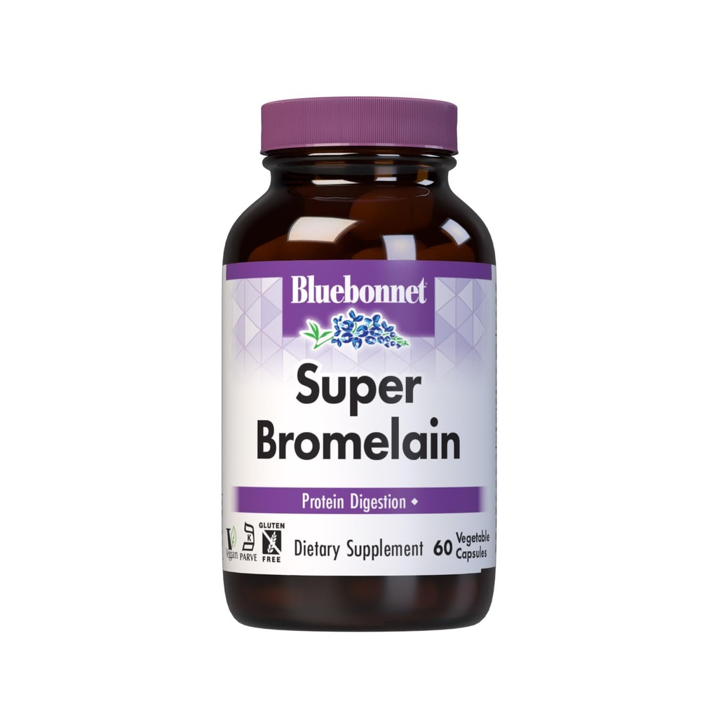 BlueBonnet Super Bromelain Vegetarische Kapseln, 500 mg, 60 Count