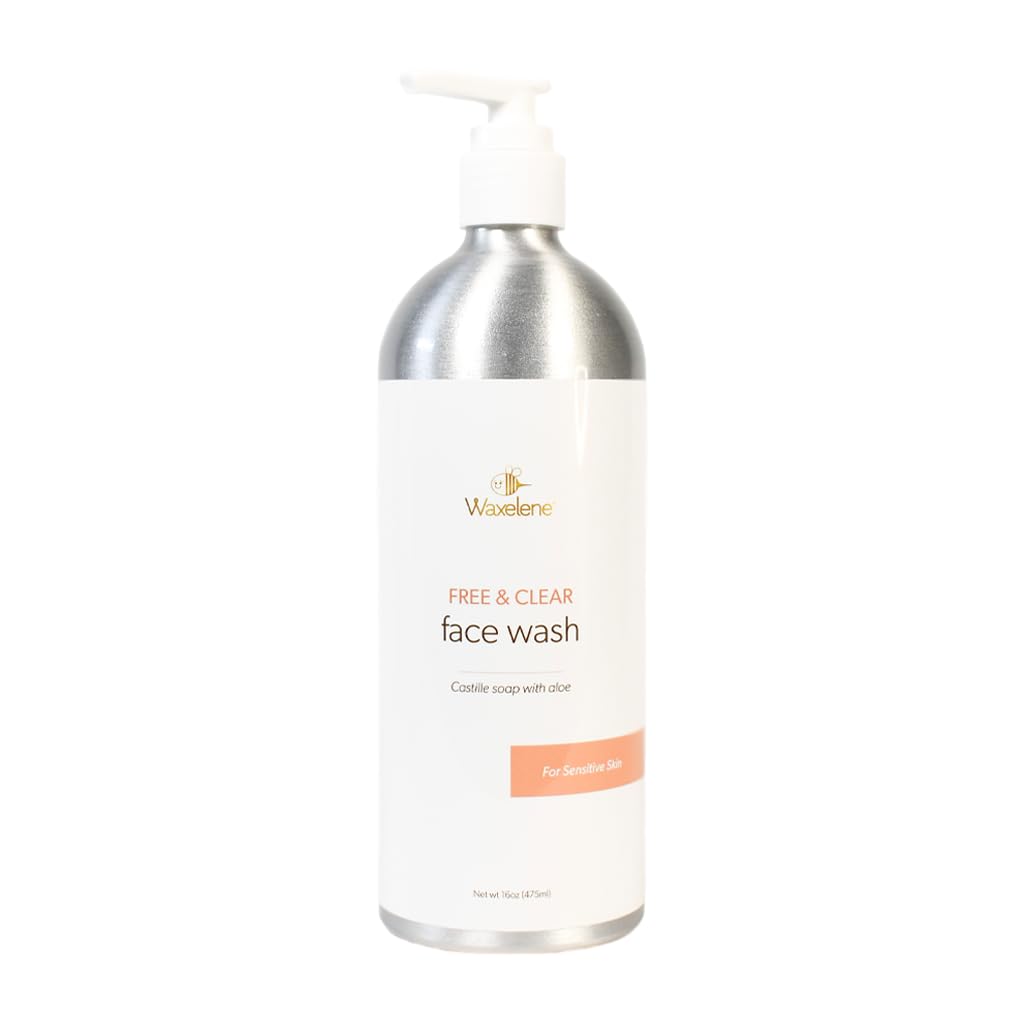 Waxelene Face Wash, frei und klar, Home Size, 16oz, 475ml, Für empfindliche Haut sicher, Ekzema, Psoriasis, Dermatitis, biologisch abbaubar, Riff sicher