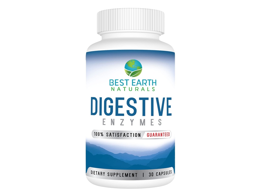 Best Earth Naturals Verdauungsenzyme Maximale Stärke Formel zur Förderung gesunder Verdauung 30 pflanzliche Kapseln