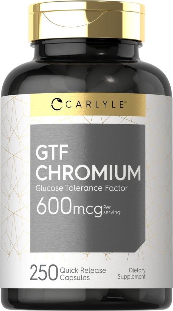 Carlyle GTF Chrom 600 mcg | 250 Kapseln | Non-GMO, Glutenfrei