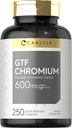 Carlyle GTF Chrom 600 mcg | 250 Kapseln | Non-GMO, Glutenfrei