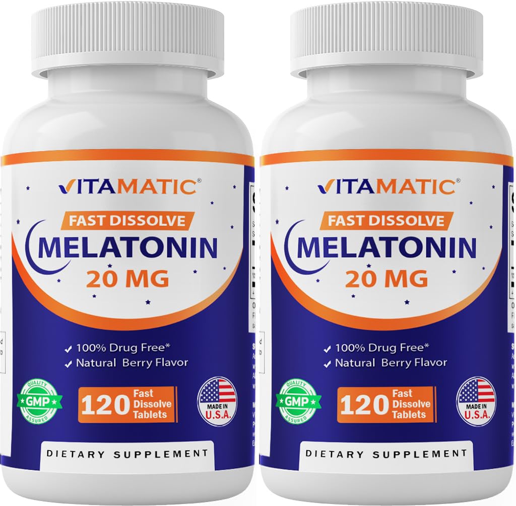 Mélatonine vitamatique 20mg pour le soutien du sommeil.
