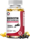 Quercetin 1000mg mit Bromelain, Vitamin C & D3, Zink, Bromelain Quercetin Ergänzungen für Männer & Frauen, Non-GMO & Gluten Free, 120 Kapseln