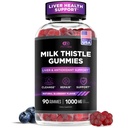 EFFICACE NUTRA Lait Gummies de chardon de lait sans sucre Extrait de chardon de lait 1000mg pour la désintoxication du foie et le soutien antioxydant.