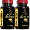 BRAIN MEMORY SUPPORT - Speichererweiterung, kognitive Unterstützung, Vitamine, um Gedächtnis und Gehirnfunktion zu helfen, Formuliert, um Konzentration und Schärfe zu unterstützen - 2 Flaschen 60 Kapseln