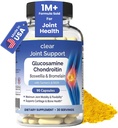 Glucosamin Chondroitin MSM mit Turmeric & Boswellia 90 Kapseln | 8-in-1 Joint Support Supplement for Flexibility & Mobility | Joint Supplement for Men & Women – Support Back, Knie, Hips & Joints