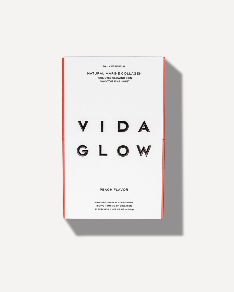 Vida Glow en poudre de collagène marin - Supplément anti-vieillissement avec des peptides de collagène, favorise la peau Glowing, les ongles forts, cheveux sains