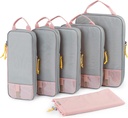 BAGSMART 6 Set /4 Set/2 Set Compression Packing Cubes für Reisen, Leichte Gepäckaufbewahrung Organizer Taschen, Durable Space Saver Bags Reise Essentials