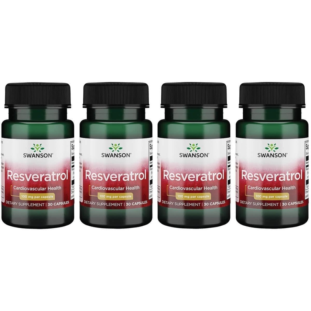 Swanson Resvératrol 100 100 Milligrammes 30 Capsules (4 Pack)