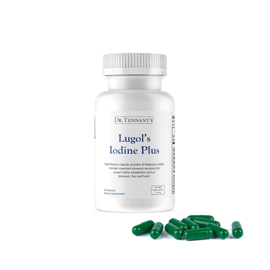 L'iode et l'iode de potassium du Dr Tennant avec les Co-Facteurs essentiels Sélénium, Zinc et Acide Fulvic soutient la santé de la thyroïde et du sein