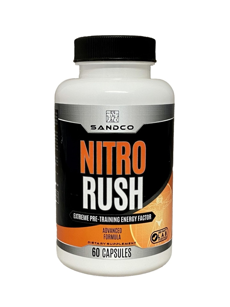 Sandco Nitro Rush Nootropic Brain Supplement – 60 Count Focus Kapseln für Konzentration, für Männer und Frauen – Hi Energy Brain Booster mit Taurine, Vitamine B, Rhodiola – Brain & Memory Support