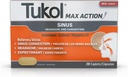 TUKOL Max Action Sinus, Stau- & Druck-Kapseln für Schmerz, Kopfschmerzen-Relief, Expectorant, Non-Drowsy, 20 Count