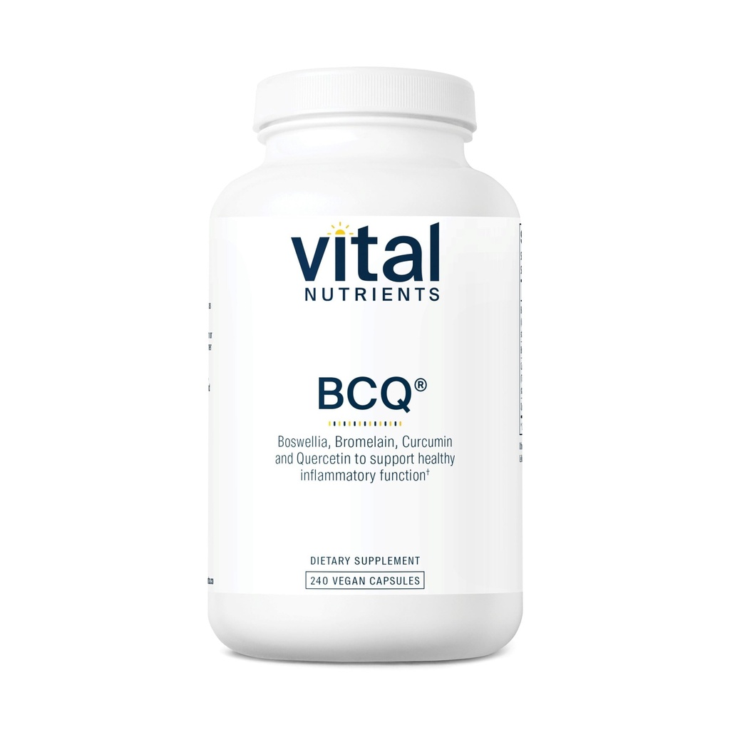 Vital Nährstoffe BCQ | Vegan Boswellia, Bromelain, Curcumin & Quercetin Supplement | Joint Support Supplement | Unterstützt Sinus & Digestive Health | Gluten, Dairy, Soy Free | 240 Kapseln