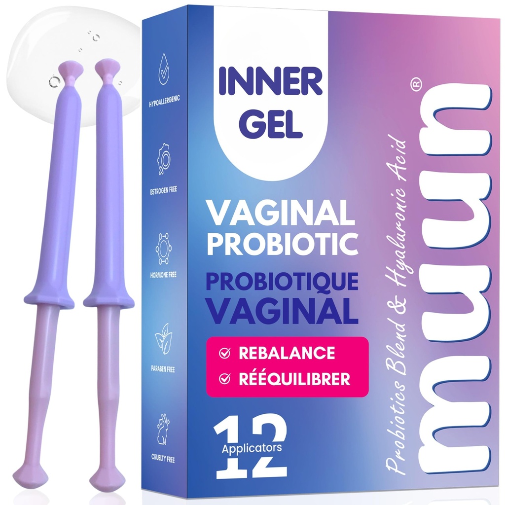 Muun Women's Vaginal Probiotiques I Yeast Infection & BV Treatment Pack 12 I Vaginal Hydratant pour la sécheresse et promouvoir l'équilibre du pH I Féminine Odor Elimination & Vaginal Health I Hormone & Estrogen Free