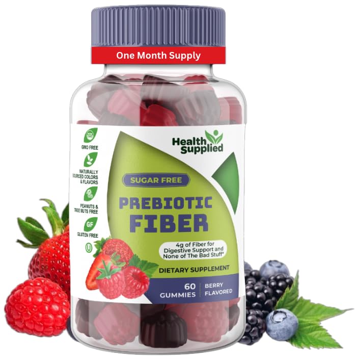 Mixed Berry Flavored Prebiotic Fiber Gummies - Unterstützt Verdauungs-System durch Gut Reinigungs- und Constipation Relief - Assists with Weight Loss Plan - Große Verkostung und einfach zu schlucken