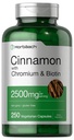 Horbäach Cinnamon mit Chromium Picolinate 2500mg | 250 Kapseln | Plus Biotin | Vegetarisch, Non-GMO, Glutenfrei