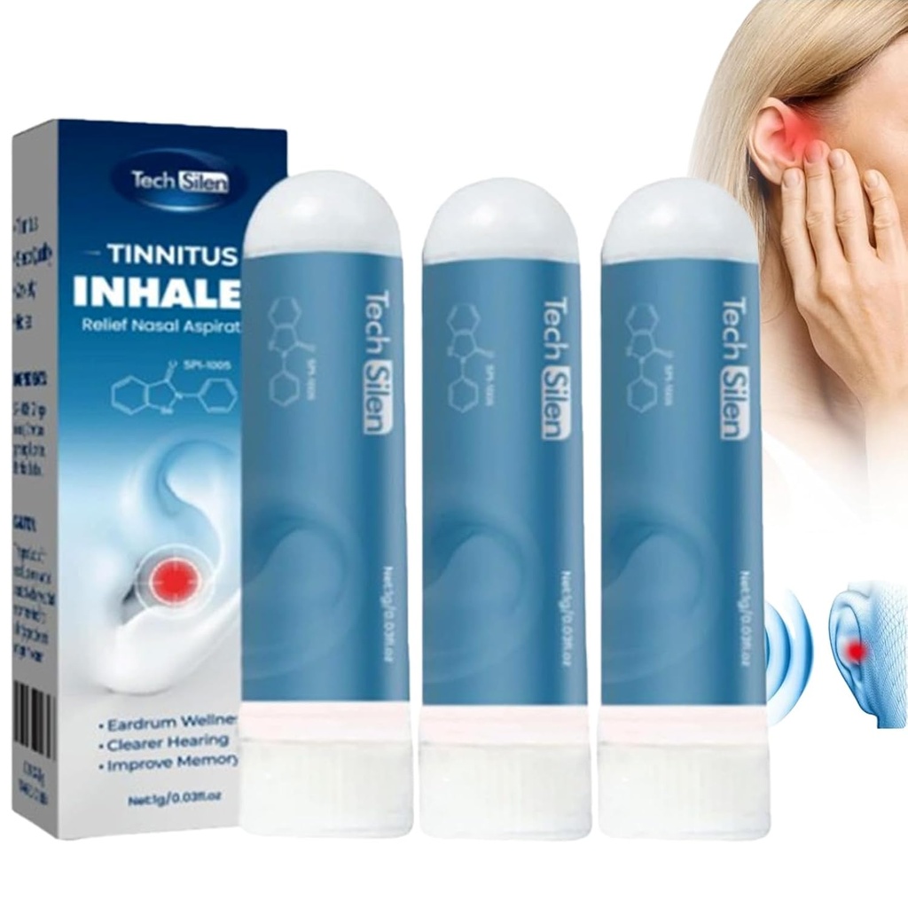 Techsilen für Tinnitus, Techsilen Tinnitus Inhaler, Tinnitus Inhaler, Tinnitus Relief für Ringohren, Echoease Tinnitus Inhaler (3 Stück)