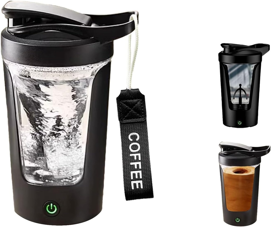 Elektrische Protein Shaker Bottle, Portable Mixer Cup, USB C wiederaufladbar, BPA-Free Tritan, 450ml/16oz, 500mAh, für glatte Shakes