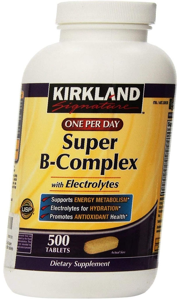 KIRKLAND SIGNATURE One Per Day Super B-Komplex mit Elektrolyten,Tablet, 1000 Count (Pack von 2)
