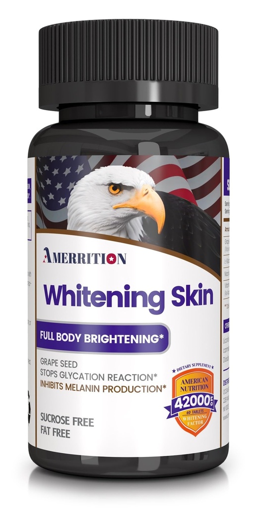 Hautaufhellungsergänzung Infused mit Traubensamen Extrakt, Glutathion, Vitamin B3, und Vitamin C - 60 Tablet