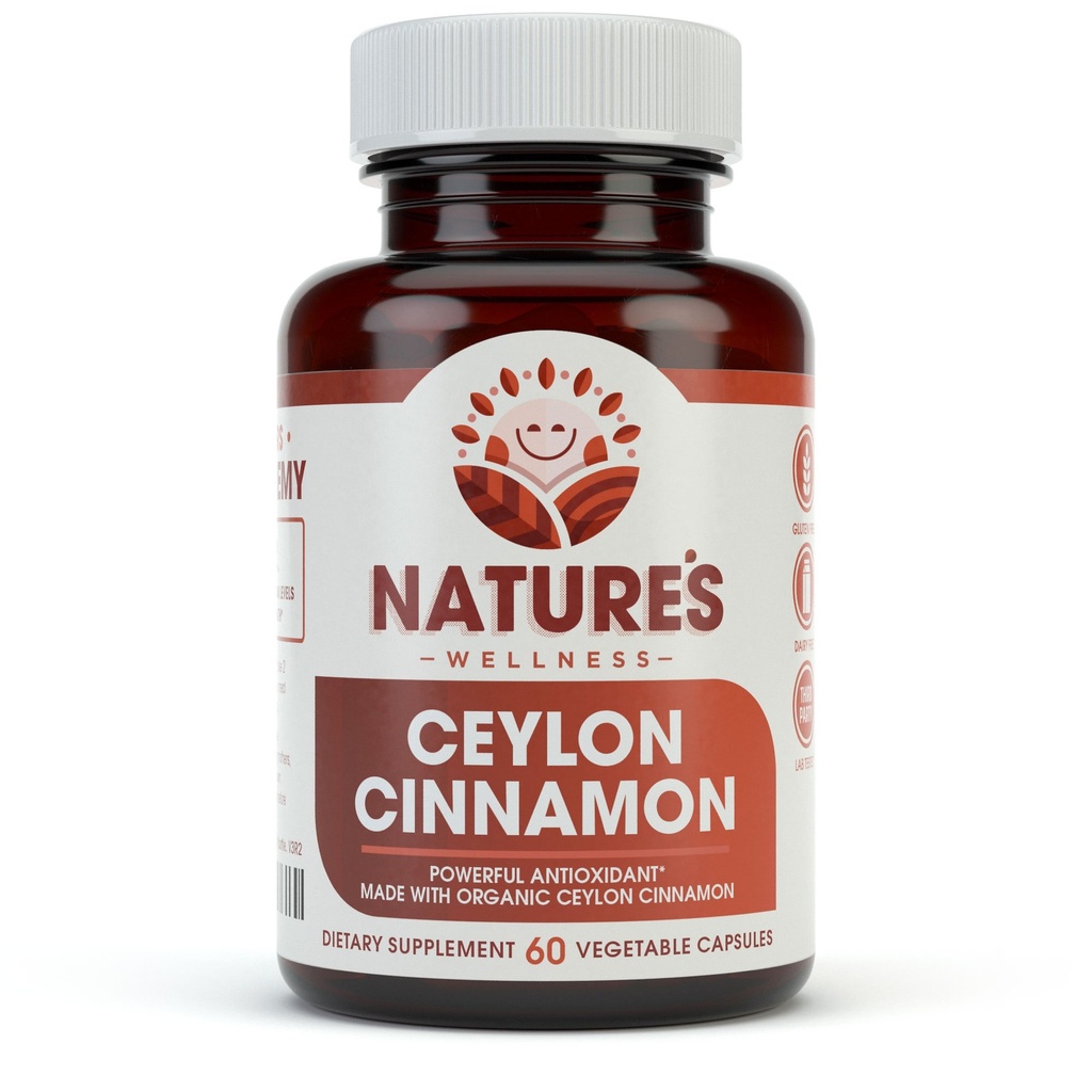 Bio Ceylon Cinnamon - 1200 mg | Leistungsstarkes Antioxidans | Bewahrt Gelenke Gesundheit und Mobilität | Non-GMO | 60 Veg Kapseln