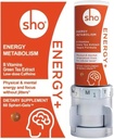 SHO Vegan Energy+ Focus Supplement Kit - Matcha Green Tea Extract, Methylated B Complex, Vitamin B und Koffein natürliche Energie Booster ohne Crash, Jitters für Männer und Frauen - 60 Pillen Nachfüllflasche