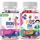 SUNNY SAM Zink Gummi für Kinder & Eisen Gummi für Erwachsene, Eisen Vitamine mit Vitamin C