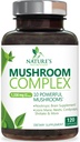 Mushroom Brain Supplement 1330 mg - 10 in 1 Hochfester Pilzkomplex mit Lions Mane, Turkey Tail, Reishi, Cordyceps, Chaga & Brain Nootropic Complex für Memory & Focus Support - 120 Kapseln