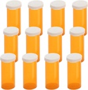 Bouteilles de pilules en plastique vide avec capsules à snap ouvertes (non résistantes aux enfants), flacons de médicaments d'ordonnance, contenants clairs Organisateurs de cas de pilule (6 Dram, 12pcs)
