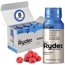 Ryde: Relax Shot | Raspberry Flavor | Lemon Balm, L-Theanine, Ginseng & Chamomile | 0 Kalorien, 0 Zucker | 2 FL OZ Schüsse | Hilft Ihnen zu entspannen* (8 Packung)