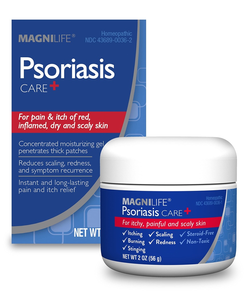 MagniLife Psoriasis Care+, Natural Itch and Pain Relief, Moisturization Hilft Redness, Scaling und Flaking auf Body & Scalp zu reduzieren - Unscented, Non-Toxic - 2oz