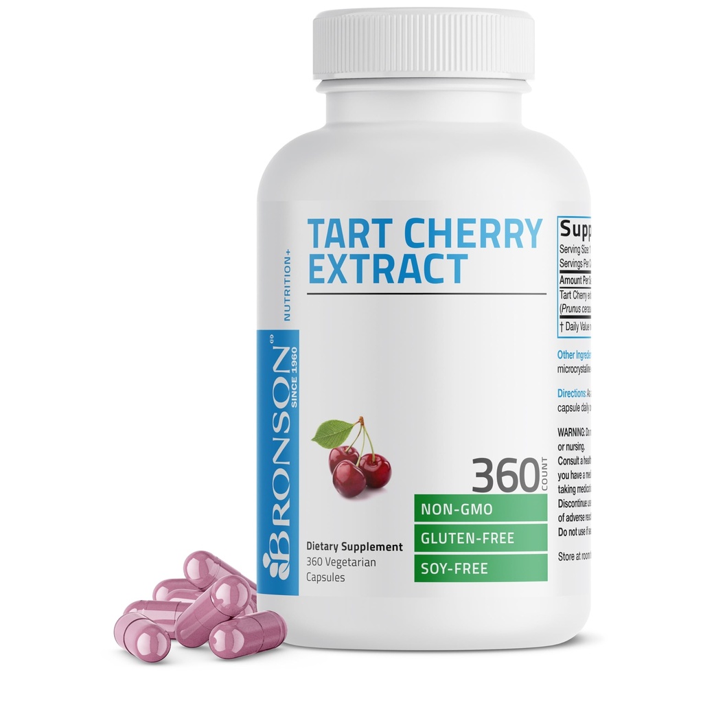 Bronson Tart Cherry Extract 2500 mg Capsules végétariennes avec des antioxydants et des flavonoïdes Non-OGM, 360 Nombre