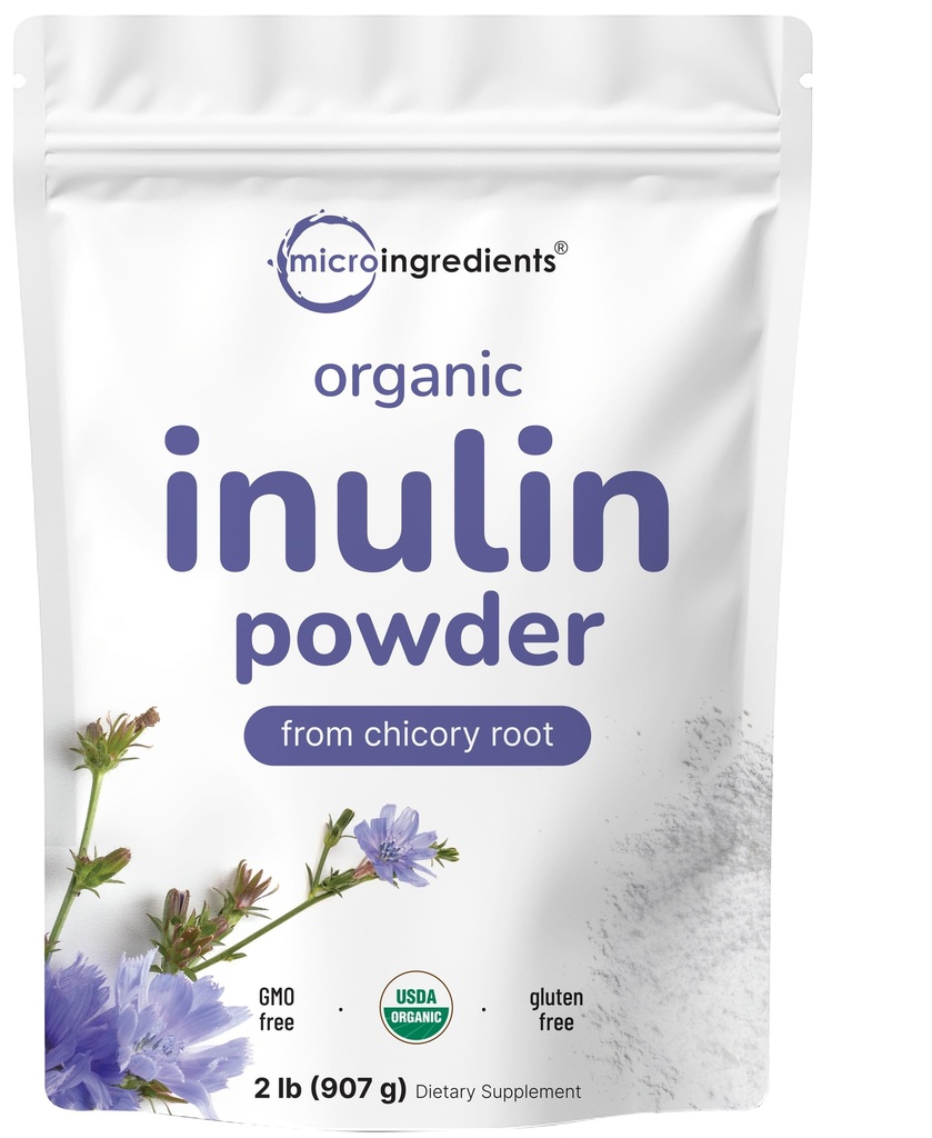 Micro-ingrédients Poudre de fibre d'inuline biologique, 2lb, prébiotique naturel pour soutenir la santé digestive et gustative