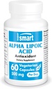 Supersmart - Acide alpha lipoïque 500mg par jour - Antioxydant universel de haute puissance - Supplément ALA - Sans OGM et sans gluten - 60 Capsules végétariennes