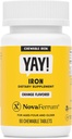 NovaFerrum Yay: Supplément de fer à mâcher pour les enfants et les adultes 4 ans et plus: 18mg de fer: 90 portions sans sucre: Vegan: Sans gluten: Orange Saveur