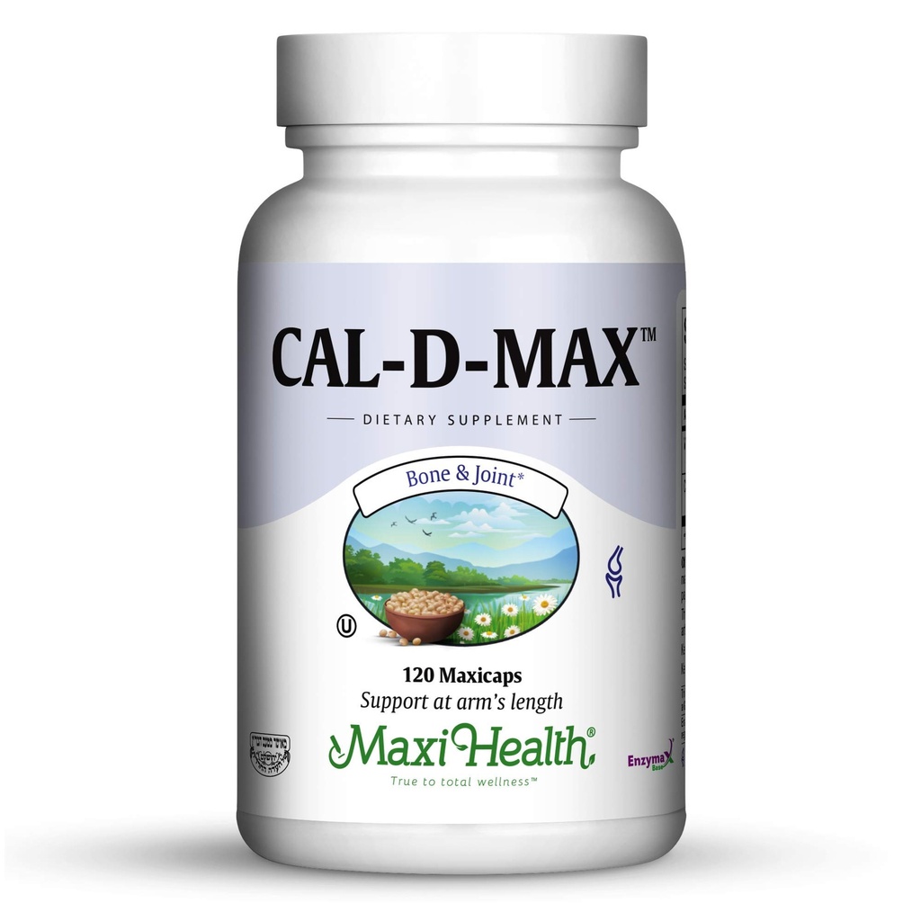 Maxi Health Cal-D-Max - Calcium Citrat - mit Vitamin D3 - Knochenunterstützung - 120 Kapseln - Kosher