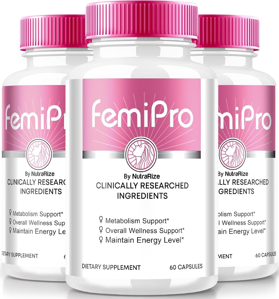 NutraRize (3 Pack) FemiPro Capsules, Premium-Formel für Urinary Heath Support, All-Natural Supplement für Kontrolle und Gesamtgesundheit, Femi Pro Bewertungen (180 Kapseln)
