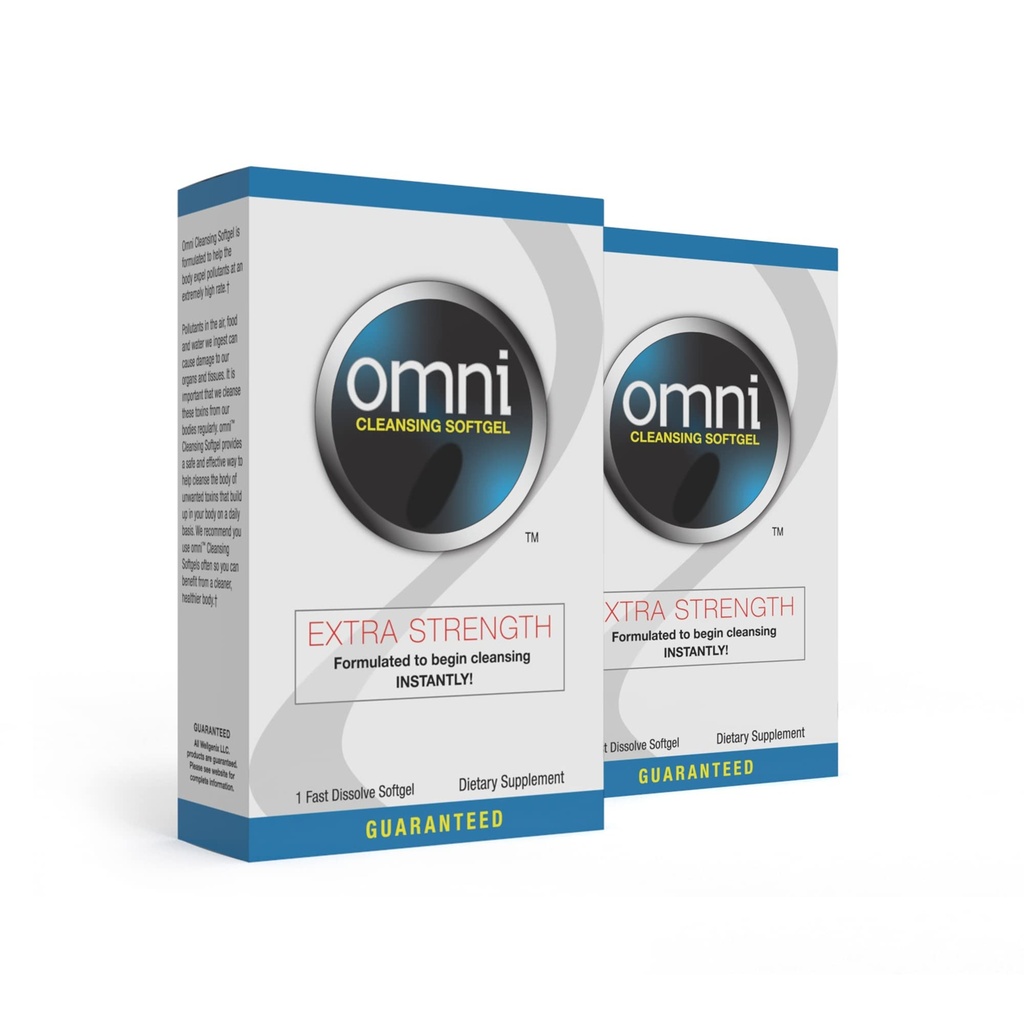 Wellgenix Omni Herbal Cleanse Detox - Softgel détoxifiant extra-résistance - Système de désintoxication du corps entier - Nettoyage rapide d'un jour (2 paquets)