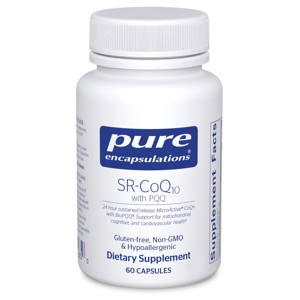 Pure Encapsulations SR-CoQ10 mit PQQ - Herzgesundheitsunterstützung* - Sustained Release Technology - Antioxidants Supplement - Glutenfrei, Vegetarisch & Non-GMO - 60 Kapseln