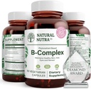 Natürliche Nutra Vitamin B-Komplex mit Niacin, Folat, Thiamin, Biotin, unterstützt Nervous System Gesundheit, fördert Stoffwechsel, Haut, Augen und Haargesundheit, Ganze Nahrungsergänzung, 60 vegetarische Kapseln
