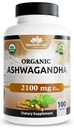 NaturaLife Labs Bio Ashwagandha 2100 mg pro Servieren – Wurzelpulver & Extrakt – 100 Kapseln – Vegan, Non-GMO, Glutenfrei