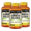 MASON NATURAL Ginkgo Biloba, 3 Monate Versorgung, hilft, Psychische Alertness und Unterstützung Optimale Gehirnfunktion, 60 Kapseln (3 Pack)