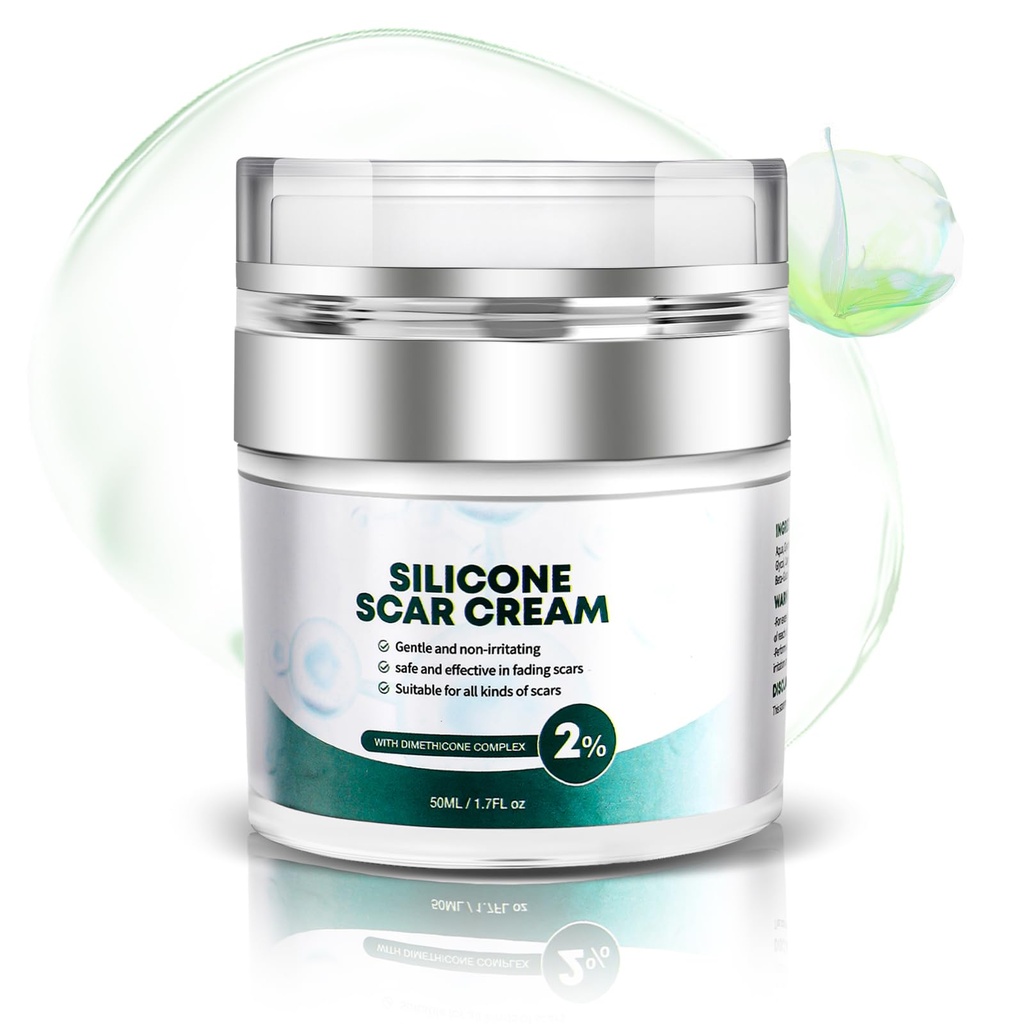 Erweiterte Narbencreme, Silikongel für Schals, Professionelle Narbenentfernungscreme für Chirurgische Narben, Stretchmarken, Alte und neue Narben 1.7 oz(50ml)