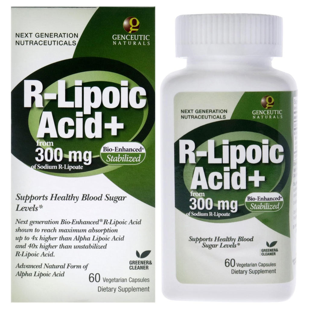 Genceutic Naturals R-Lipoic Acid Dietary Supplement (complément alimentaire) Végétarien