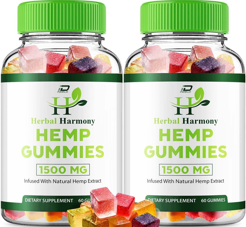 Kräuter-Harmonie-Gummi für Männer und Frauen - Kräuter-Harmonie-Gummi, Kräuter-Harmonie mit Hanf-Extrakt, Kräuter-Harmonie Natürliche Hanf-Ergänzung Bewertungen (2 Pack - 120 Gummi)