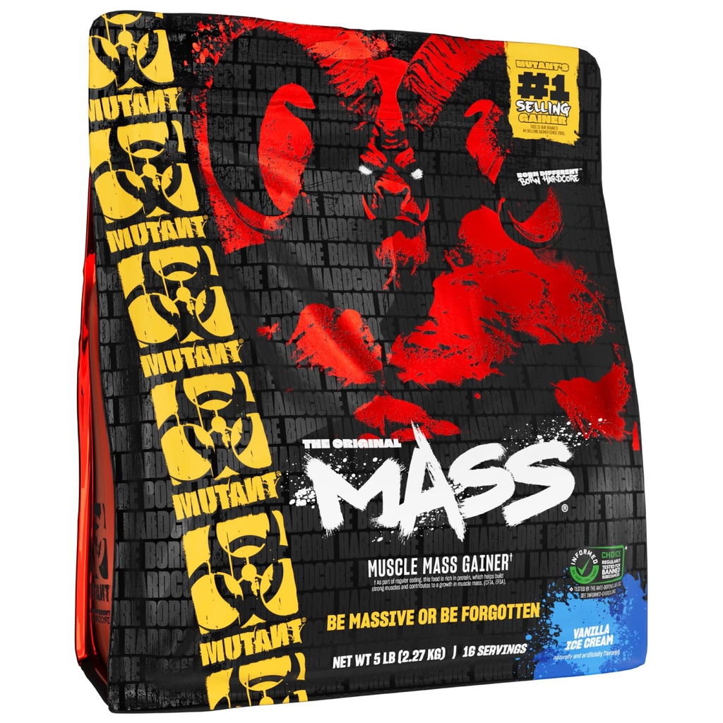 Mutant Maß | Gewicht Masse Gainer Protein Pulver - hohe Calorie Protein Pulver für Muskelmasse - Vanille Ice Cream - 5 Pfund