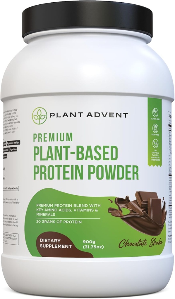 Premium Pflanzenbasiertes Proteinpulver - 100% Vegan, keine künstlichen Geschmacksrichtungen, Glutenfrei und Molkefrei (2 lbs, Schokoladenschüttel)